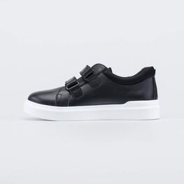 532316-21 Черные полуботинки на липучках для мальчики черный фото №2