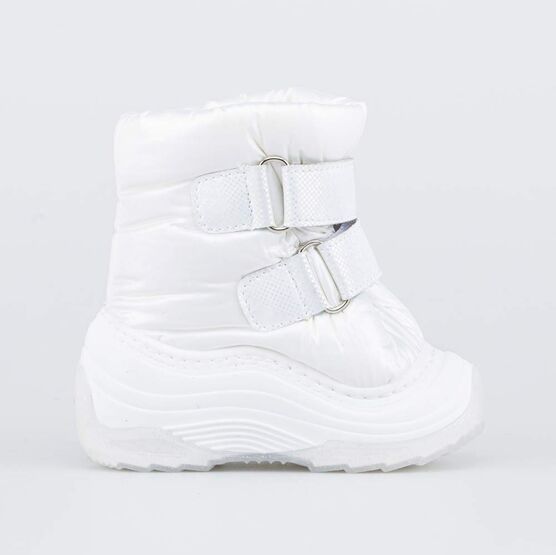 061014-43 Белые сапожки-дутики на липучках для девочки белый фото №2