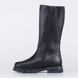 662160-51 Зимние сапожки с натуральным мехом для девочки черный фото №2