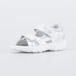 322114-21 Кожаные сандалии для девочки Белый пломбир для девочки белый