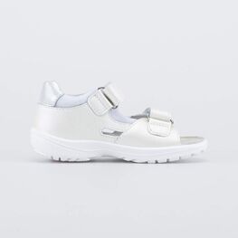 322114-21 Кожаные сандалии для девочки Белый пломбир для девочки белый фото №2