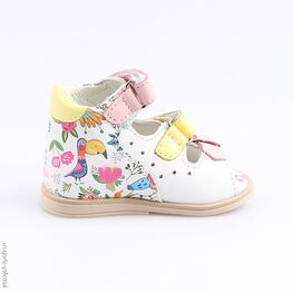 022086-23 Туфли летние для девочки бел-цве фото №2