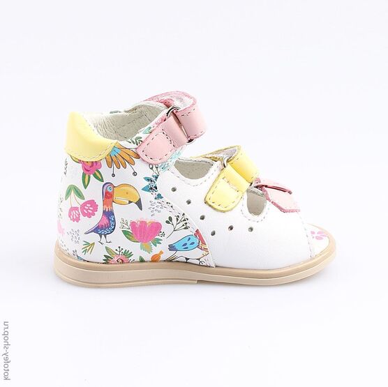 022086-23 Туфли летние для девочки бел-цве фото №2