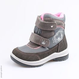 454992-42 Мембранные ботинки для девочки серый