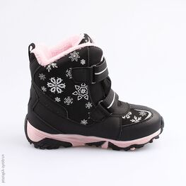 654974-42 Мембранные ботинки для девочки чер-роз фото №2