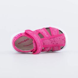 221089-13 Босоножки текстильные для девочки для девочки фуксия фото №4