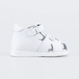 022152-22 Кожаные сандалии Первые шаги Котенок для девочки белый фото №2