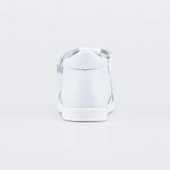 022152-22 Кожаные сандалии Первые шаги Котенок для девочки белый фото №5