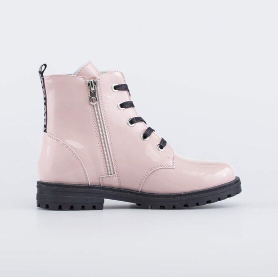 552244-23 Утепленные ботинки для девочки из натуральной кожи для девочки розовый фото №2