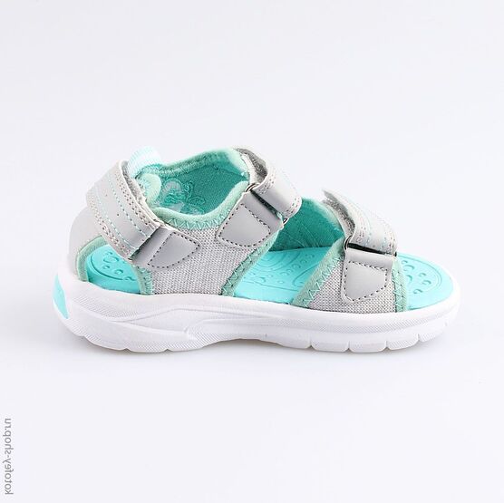 324018-11 Пляжная обувь с LED-подсветкой для девочки сер-бир фото №2