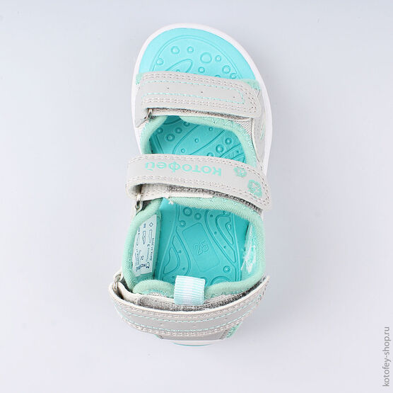 324018-11 Пляжная обувь с LED-подсветкой для девочки сер-бир фото №4