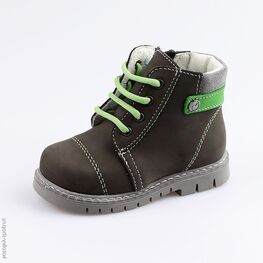 152225-21 Ботинки для мальчики сер-зел