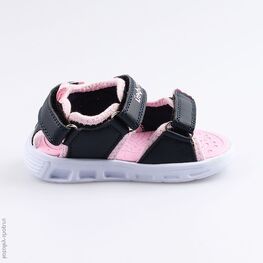 123008-11 Пляжная обувь с LED-подсветкой для девочки син-роз фото №2