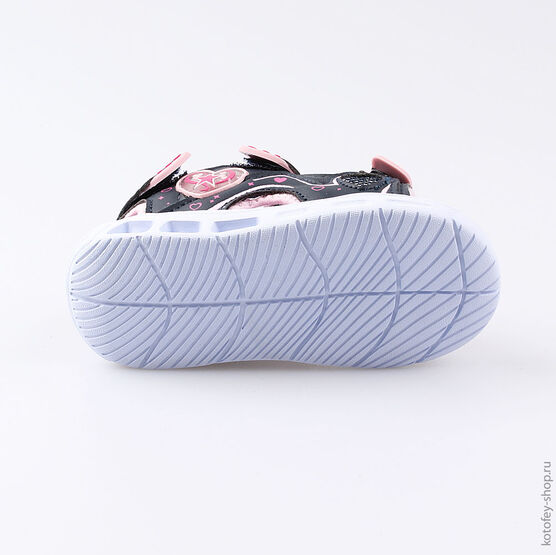 123008-11 Пляжная обувь с LED-подсветкой для девочки син-роз фото №3