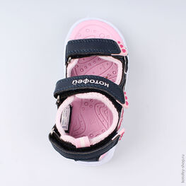 123008-11 Пляжная обувь с LED-подсветкой для девочки син-роз фото №4