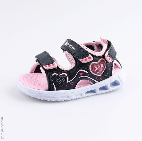 123008-11 Пляжная обувь с LED-подсветкой для девочки син-роз