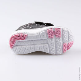 144115-71 Кроссовки на липучках для девочки сер-роз фото №3