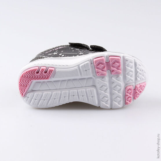 144115-71 Кроссовки на липучках для девочки сер-роз фото №3