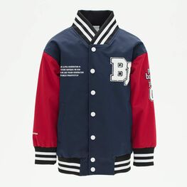 07757044-40 Куртка-бомбер утепленная детская син-кра для мальчики син-кра