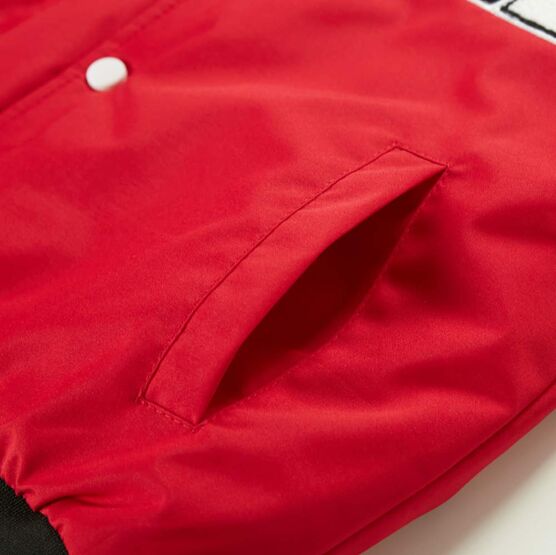 07757044-42 Куртка-бомбер утепленная детская красный для мальчики красный фото №4