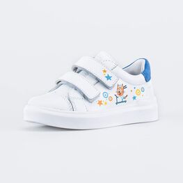 132173-21 Кожаные полуботинки для мальчика Три кота для мальчики белый