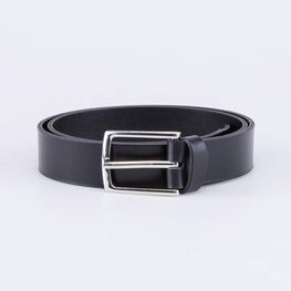 03704028-30 Гладкий кожаный черный ремень для универсальные черный