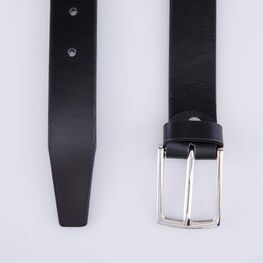 03704028-30 Гладкий кожаный черный ремень для универсальные черный фото №3