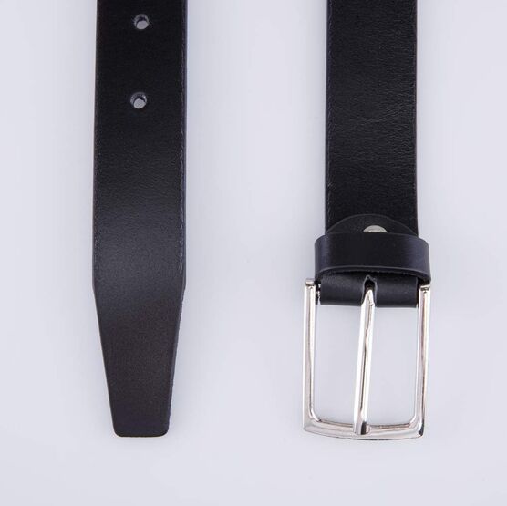 03704028-30 Гладкий кожаный черный ремень для универсальные черный фото №3