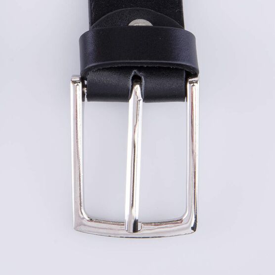 03704028-30 Гладкий кожаный черный ремень для универсальные черный фото №5