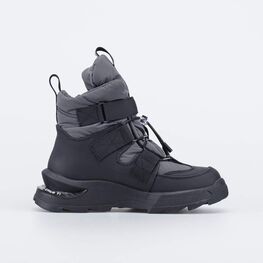 754073-41 Зимние ботинки-дутики для девочки чер-сер фото №2