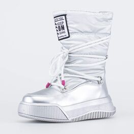 764055-41 Сапоги-дутики для девочки-подростка серебристый для девочки серебристый