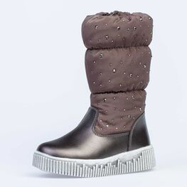 464039-43 Зимние сапожки-дутики для девочки для девочки бронзовый