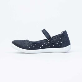 532234-23 Туфли-балетки для девочки синий велюр для девочки синий фото №2