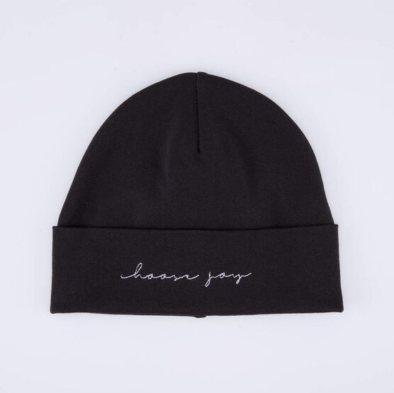 07811434-42 Шапка хлопковая с отворотом детская черный для девочки черный