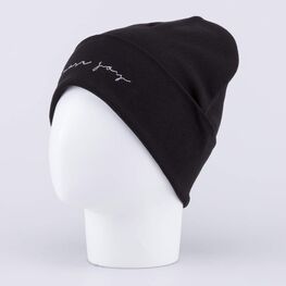 07811434-42 Шапка хлопковая с отворотом детская черный для девочки черный фото №2