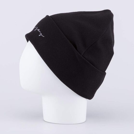 07811434-42 Шапка хлопковая с отворотом детская черный для девочки черный фото №3