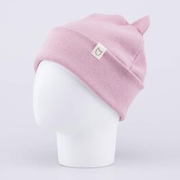 07811435-41 Шапка хлопковая с отворотом детская розовый для девочки розовый фото №2