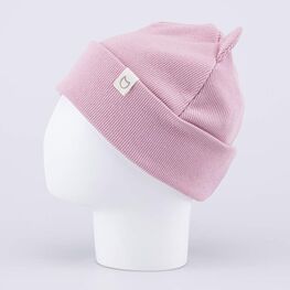 07811435-41 Шапка хлопковая с отворотом детская розовый для девочки розовый фото №3