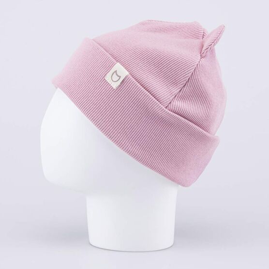 07811435-41 Шапка хлопковая с отворотом детская розовый для девочки розовый фото №3