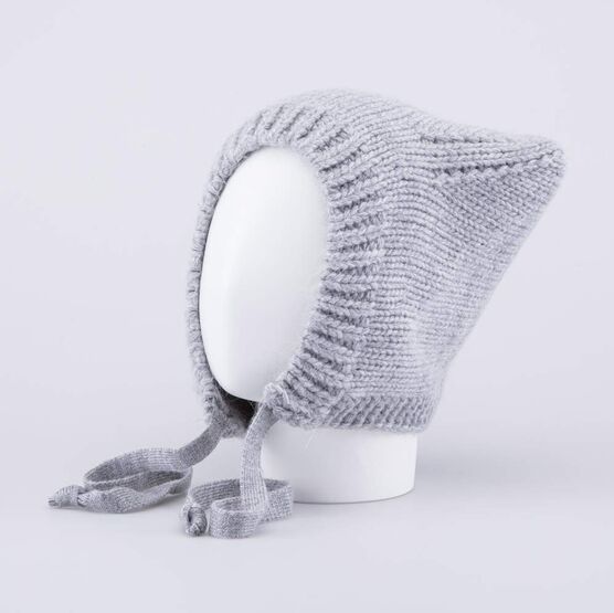 07811437-42 Шапка-чепец детская светло-серый для девочки светло-серый фото №2