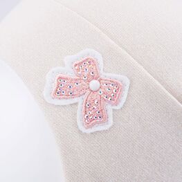 07811438-40 Детская хлопковая шапка на завязках светло-бежевый для девочки светло-бежевый фото №4