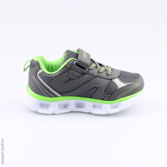 344176-71 Кроссовки с LED-подсветкой на подошве для мальчики сер-зел фото №2