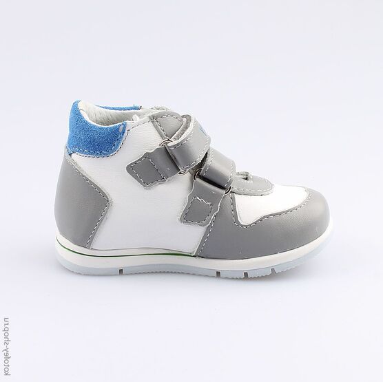 152190-21 Ботинки для мальчики сер-бел-зел фото №2