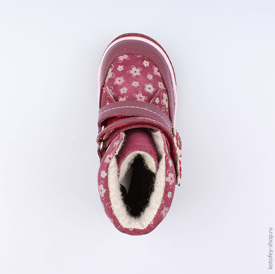 352070-34 Ботинки для девочки бордовый фото №4