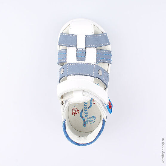 122120-21 Сандалии для мальчики бел-син фото №4