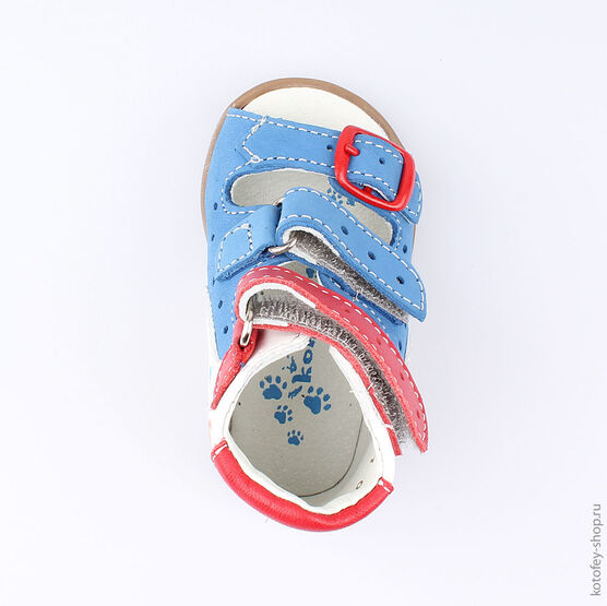 022086-22 Туфли летние для мальчики син-бел-кра фото №4