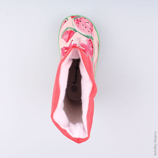 166090-11 Резиновые сапоги для девочки коралл фото №4