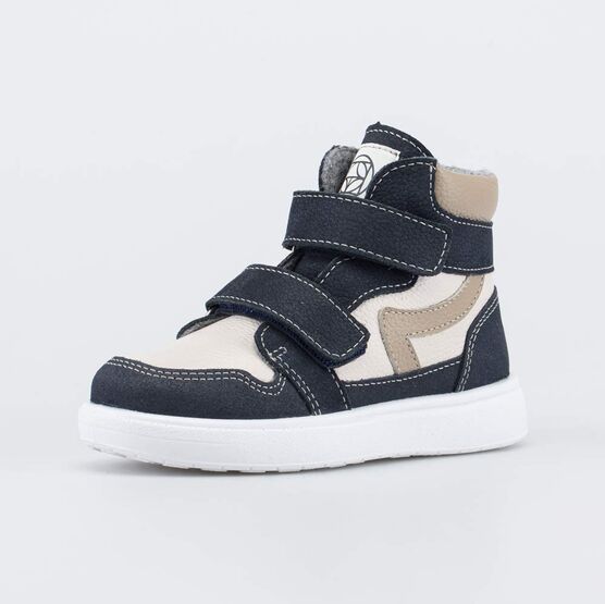 352407-35 Утепленные ботинки для мальчика для мальчики синий + бежевый