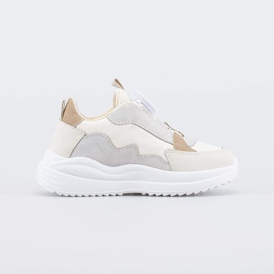 344552-13 Бежевые кроссовки с системой быстрой шнуровки для девочки бежевый фото №2