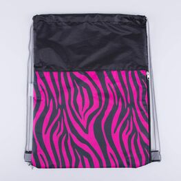 02808144-20 Мешок для сменной обуви с принтом Зебры для девочки черный + фуксия